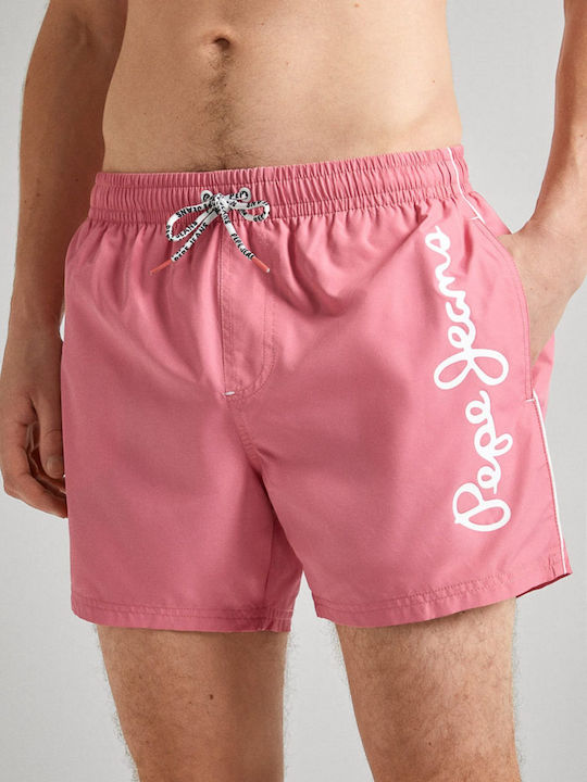 Pepe Jeans Logo Men's Swimwear Shorts Pink