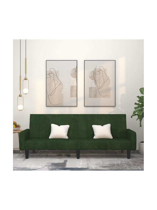 vidaXL Two-Seater Velvet Sofa Bed Dark Green 22...