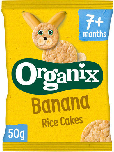 Organix Rice Cakes Rice Cakes with Flavor Banana Sugar Free 50gr for 7+ months