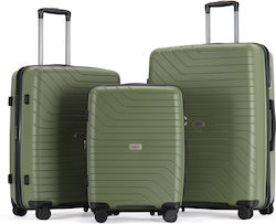 Lavor Set de valize de călătorie Din material rigid Verde cu 4 roți