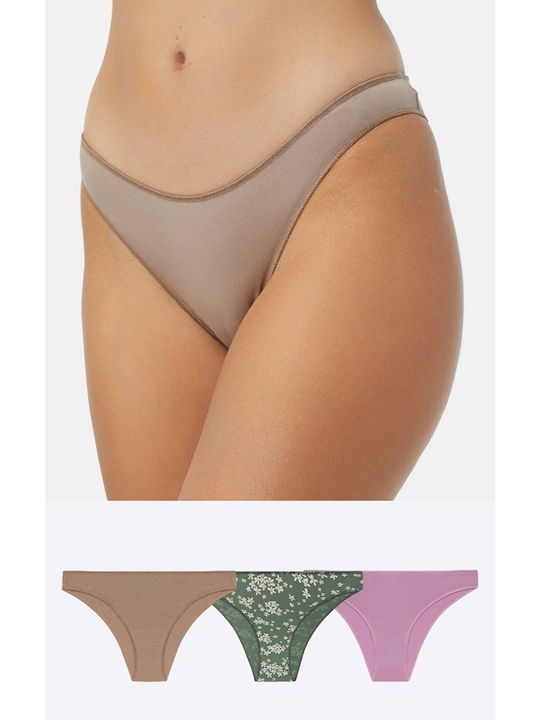 Minerva Fimelle Rio Damen Slip 3Pack Braun