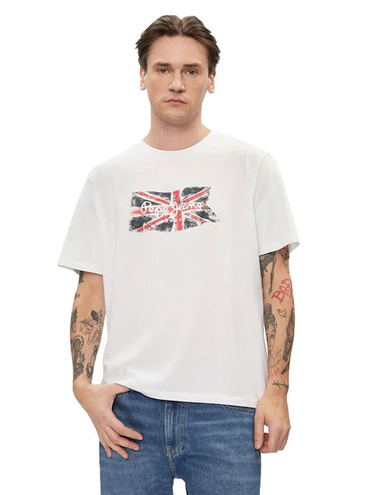 Pepe Jeans T-shirt Bărbătesc cu Mânecă Scurtă Alb