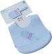 Gamberritos Kids Waterproof Bib Silicone with Button & Pocket Sky Blue for 4 m+