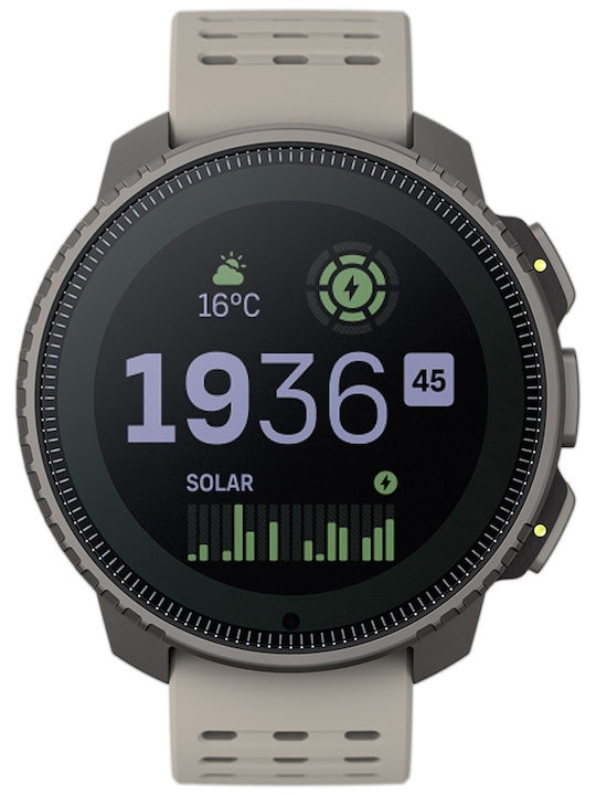 Suunto Vertical Solar Stainless Steel 49mm Waterproof Smartwatch with Heart Rate Monitor (Sand)