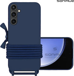 Sonique Back Cover Silicone 0.5mm with Strap Navy Blue (Galaxy S23 FE)