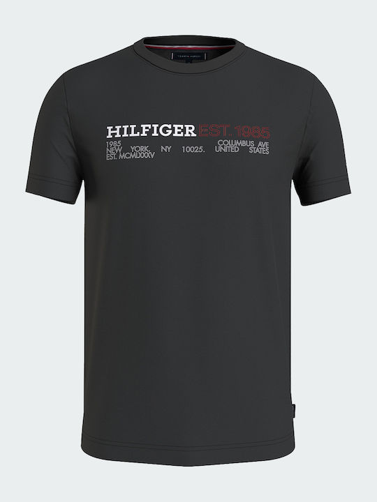 Tommy Hilfiger T-shirt Bărbătesc cu Mânecă Scurtă Black
