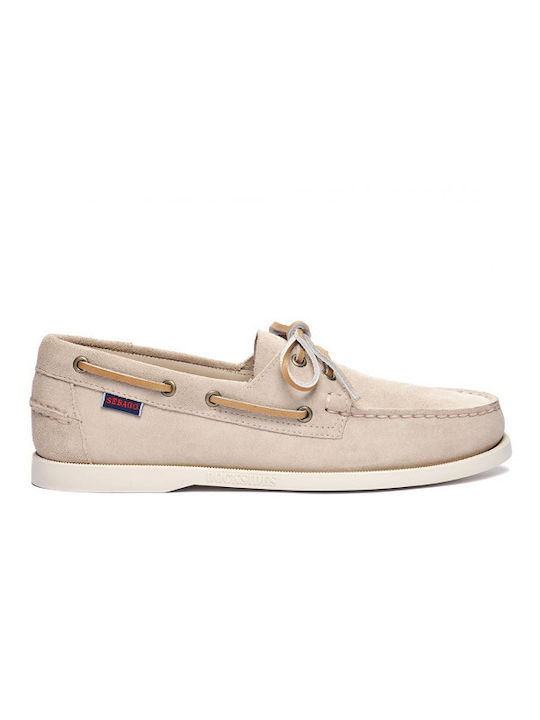 Sebago Docksides Portland Ανδρικά Boat Shoes σε Καφέ Χρώμα