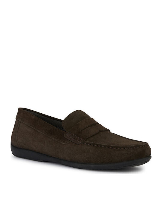 U Ascanio C Men's Leather Moccasins Brown