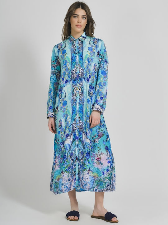 Ble Resort Collection Женско Дълга Кафтан Плажно облекло Тюркоазен