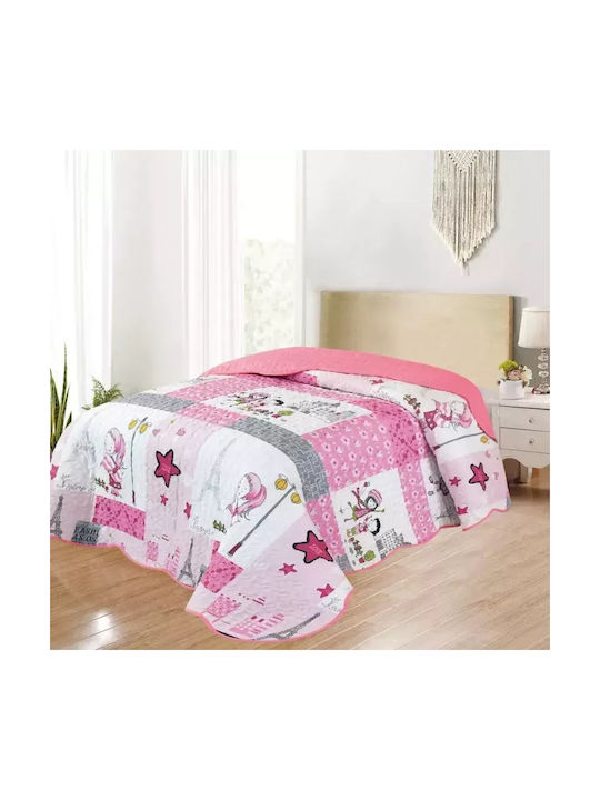 Adam Home Παιδικό Κουβερλί Μονό Ροζ 160x220εκ.