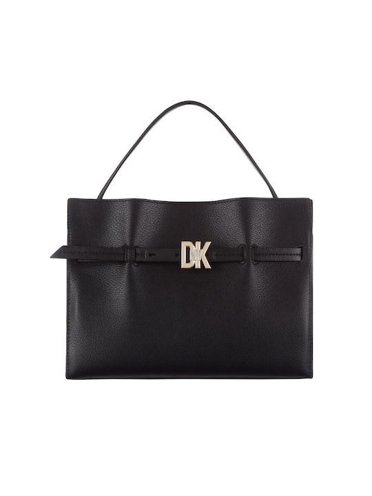 DKNY Δερμάτινη Γυναικεία Τσάντα Ώμου Μαύρη
