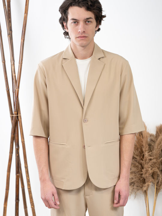 Men's Suit Jacket Beige