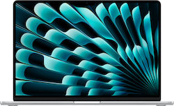 Apple MacBook Air 15" (2024) 15.3" Retina Display (M3-8-core/8GB/256GB SSD) Argint (Tastatură GR)