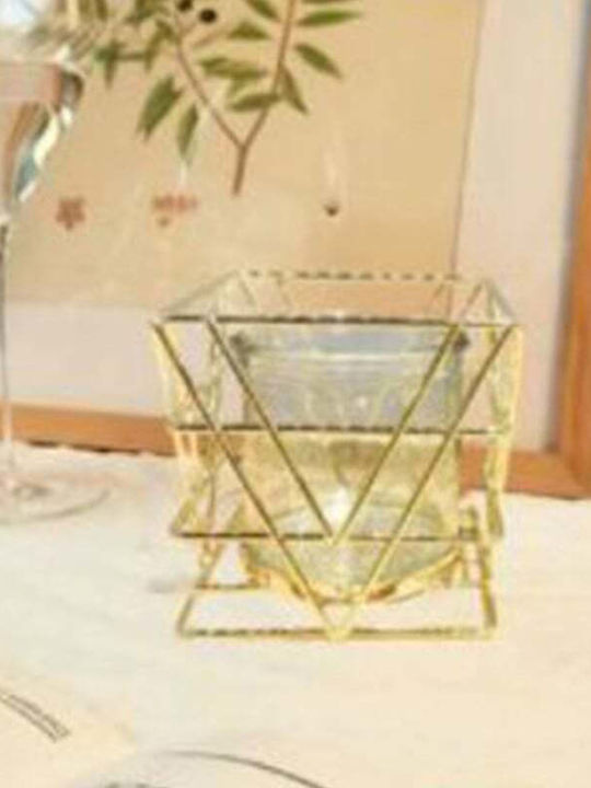 Decorative Table Candlestick 10x10cm - Gold