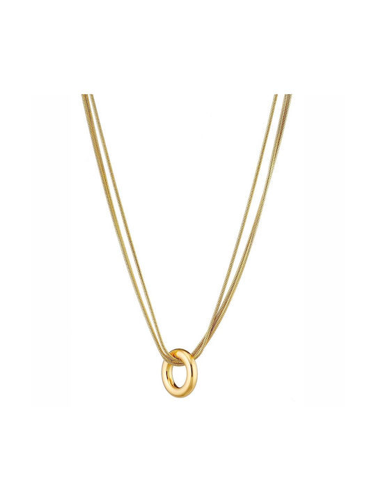 Artcollection Necklace Double from Gold Plated Steel