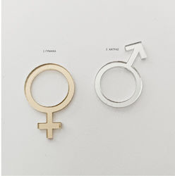 Decorative Plexiglass Gender Symbol 35cm