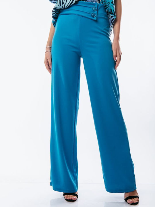 Boutique Damen Hochtailliert Stoff Palazzo-Hose SIEF