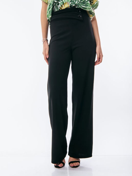 Boutique Γυναικεία Ψηλόμεση Υφασμάτινη Παντελόνα Μαύρο