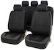 Car Seat Cover Set 9pcs Leatherette Black