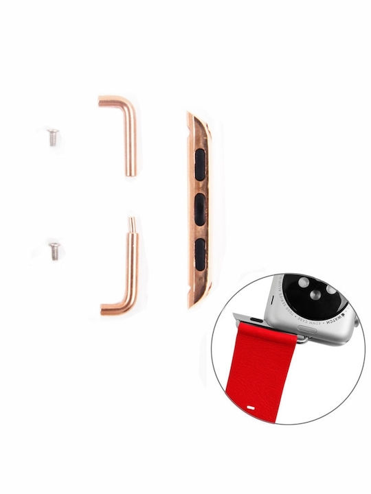 Pentru Apple Watch 38 / 40 / 41mmmetal curea conector de metal cu cataramă de metal, pereche (rose Gold)