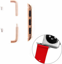For Apple Watch 38 / 40 / 41mmmetal Strap Connector Metal Buckle, Pair(rose Gold)