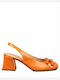 Leder Pumps Orange