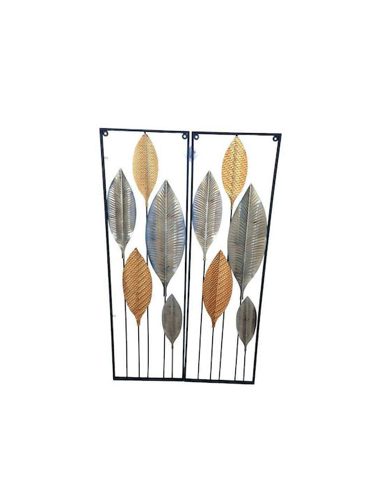 Oriana Ferelli Set Decorative de Perete din Metal 99x2x30cm 2pcs