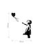 Wallity Διακοσμητική Σιλουέτα Banksy Μαύρη από Μέταλλο 105x85cm