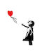 Wallity Διακοσμητική Σιλουέτα Banksy Μαύρη από Μέταλλο 105x85cm