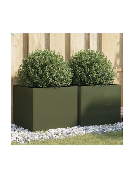 vidaXL Planter Box 42x40cm Set 2pcs Green 841554