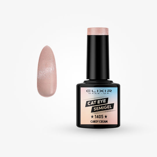 Elixir Semi Semipermanent Lac de Unghii Candy Cream #1405 Ochi de pisică 8ml 1buc