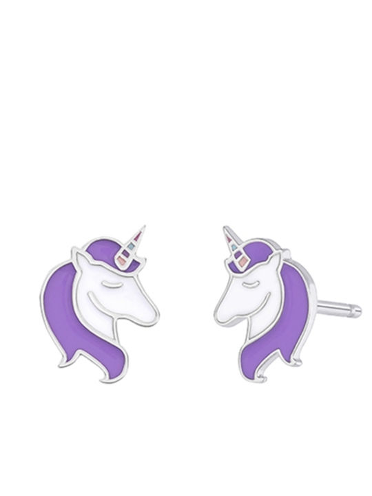 Kids Earrings Studs Unicorns made of Silver