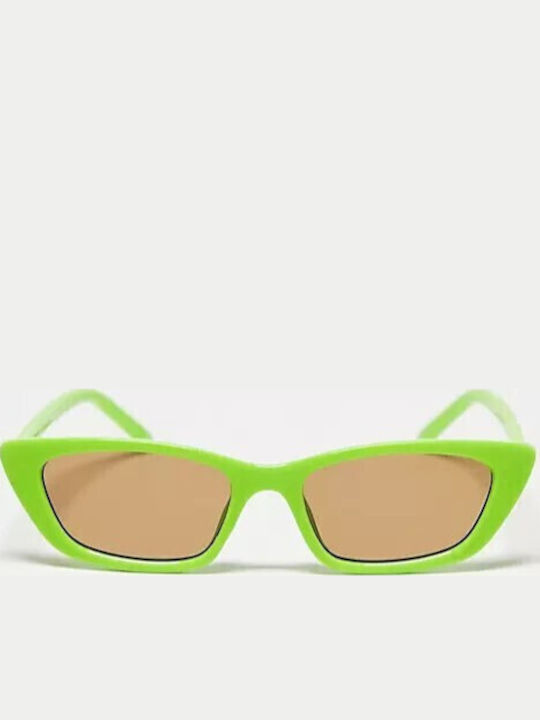 Le Specs Unisex Sunglasses with Green Plastic Frame and Brown Lens LSP2342213