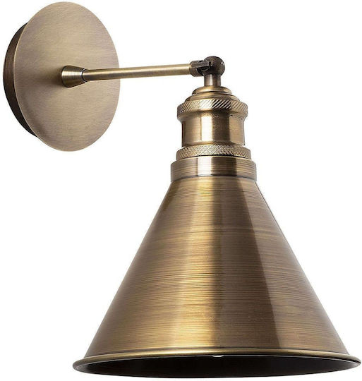 Opviq Wall Lamp with E27 Socket Gold 20x29cm
