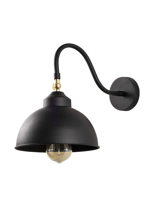 Opviq Lumină de Perete cu Soclu E27 Negru 21cm