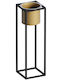 Aberto Design Planter Metal Black with Stand 15x15x50cm.