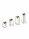 Aberto Design Vaze Pentru Plante Metalice Negre Cu Suport 17x17x30cm 4 Buc