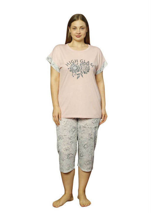 Marilyn Mood Summer Women's Pyjama Set Cotton Rose