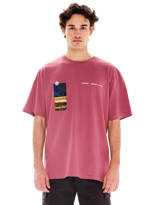 Emerson Ανδρικό T-shirt Κοντομάνικο Ροζ