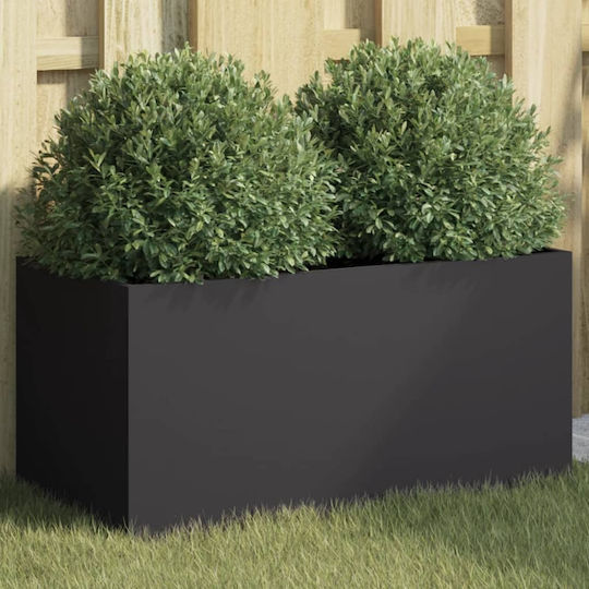 vidaXL Кутия за саксии Пластмаса Черно 62x29x30см.