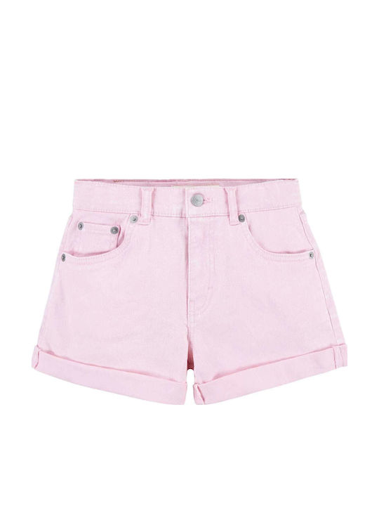 Pantaloni scurți Levis Twill Mini Mom Roll Manșetă scurtă 3ek167-agx Fata roz