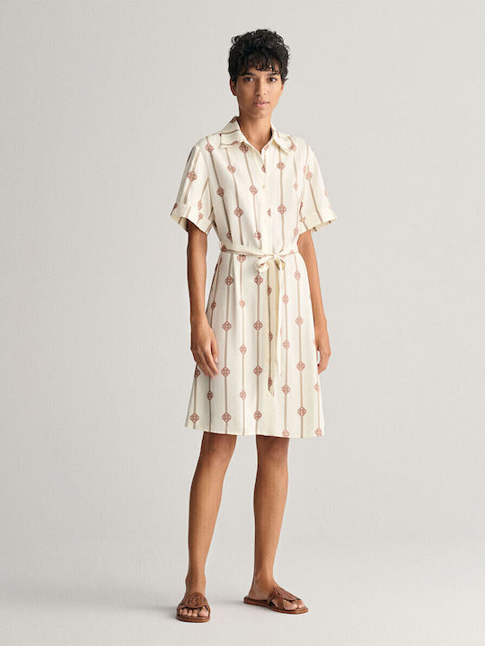 Gant Summer Mini Shirt Dress Dress Ivoire