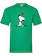 Fruit of the Loom Snoopy Love Original T-shirt Πράσινο Βαμβακερό
