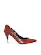 Eco Synthetic Leather Tabac Brown Heels