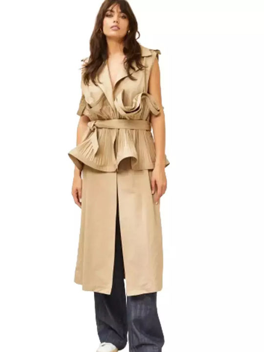 Souvenir Women's Long Gabardine Beige