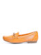 Leather Women's Moccasins in Yellow Color