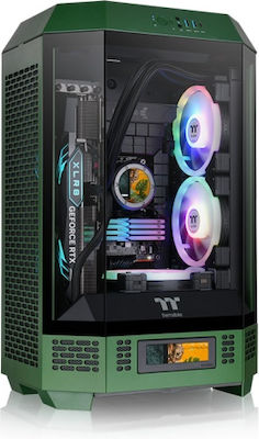 Thermaltake The Tower 300 Micro Tower Κουτί Υπολογιστή με Πλαϊνό Παράθυρο και RGB Φωτισμό Racing Green