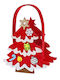 Christmas Figure Basket Red Height 16cm