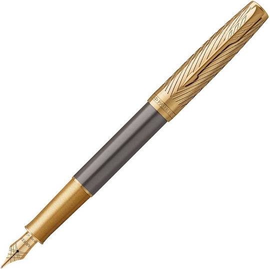 Parker Πένα Γραφής Medium Χρυσή με Μπλε Μελάνι