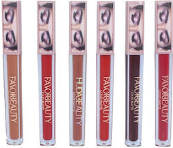 Set de 6 rujuri mate, Favorbeauty, Liquid Matte, 02
